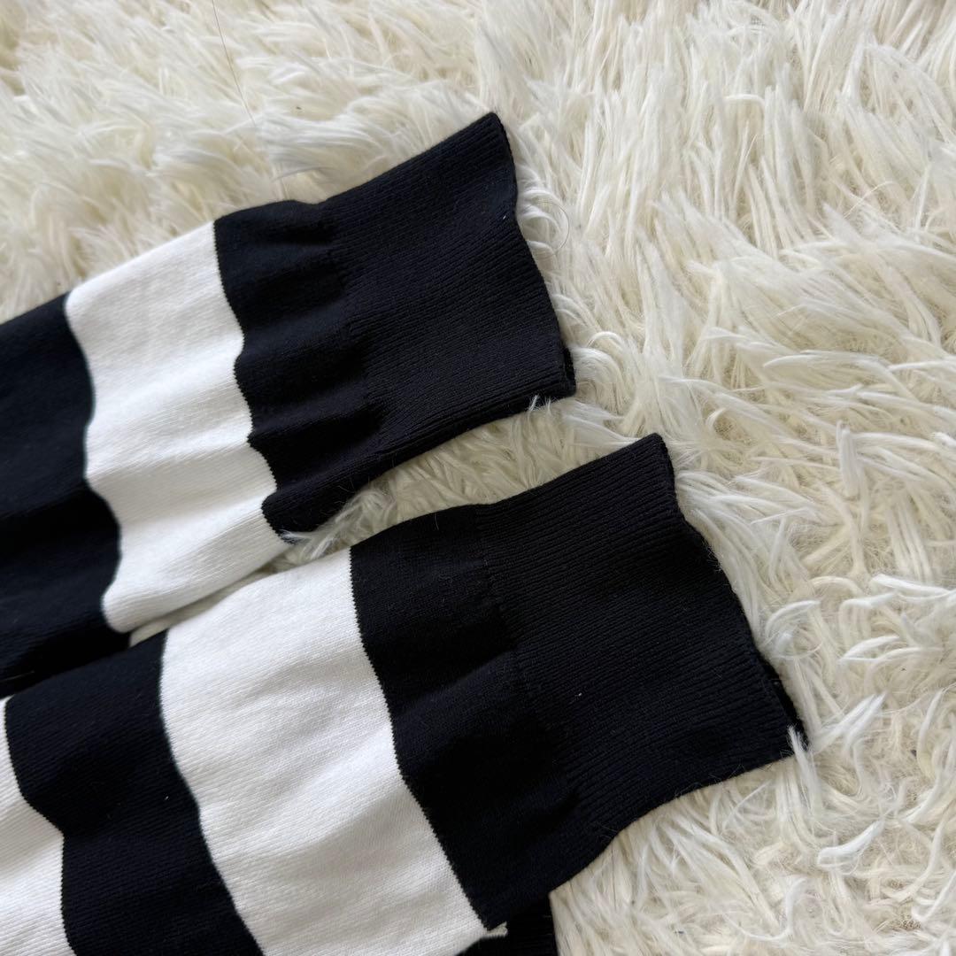【パーリーゲイツ】極美品 タートルネック カシミヤタッチ 6 メンズ ボーダー