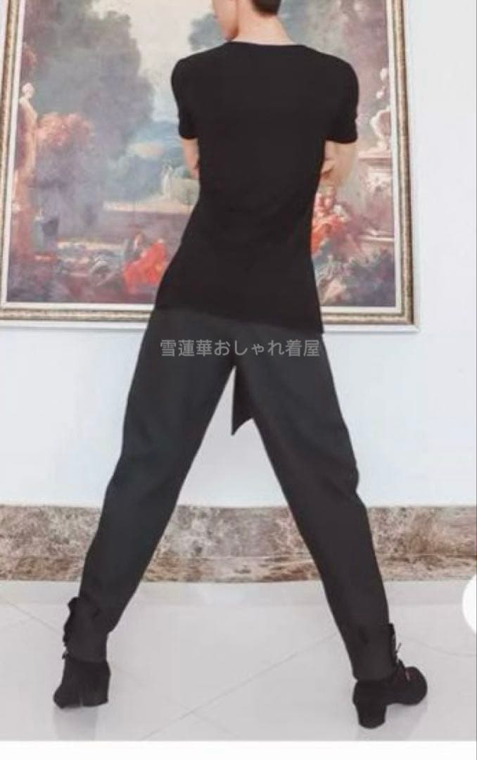メンズ用ダンス服　ラテンダンストップス　メンズTシャツ　両脇スリット　ポケット