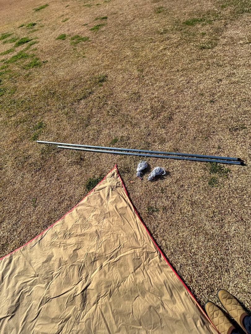 【年末セール】 tent-Mark ベージュ タープ 本体 ポール付き