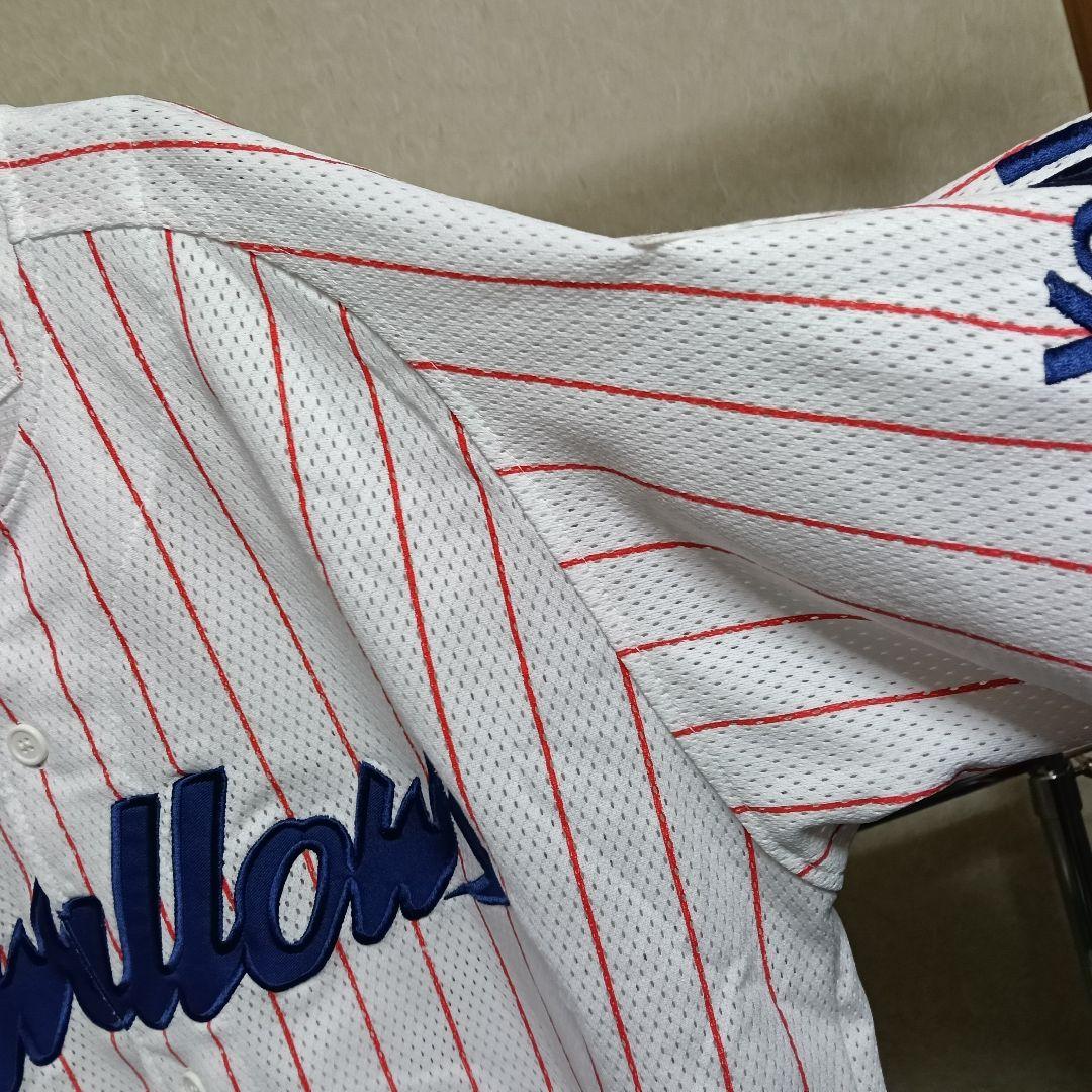 【美品！希少品】シャープ産業製 ヤクルトスワローズ メッシュ地ユニフォーム／F