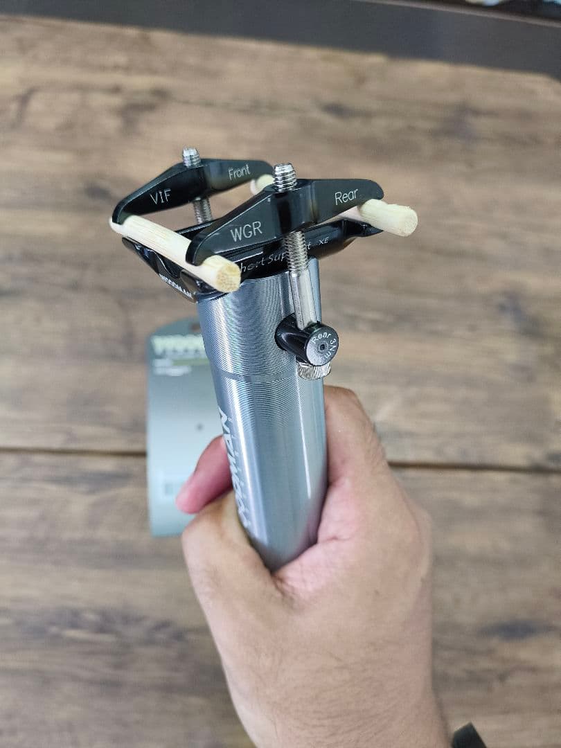 WOODMAN ブロンプトン用シートポスト 570mm 31.8mm ピューター