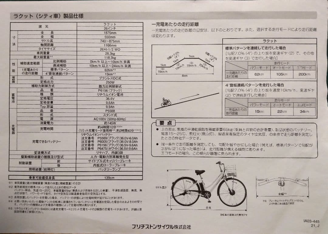 ブリヂストン　ラクット26