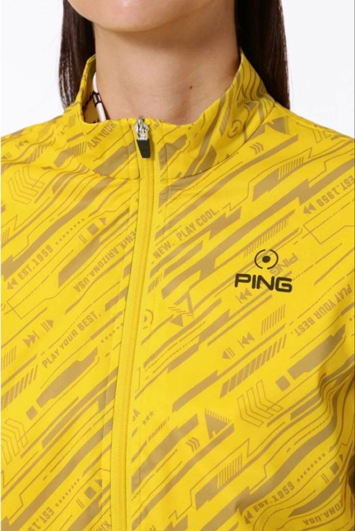M ☆新品☆ PING 撥水 フルジップブルゾン ゴルフ　レディース　イエロー