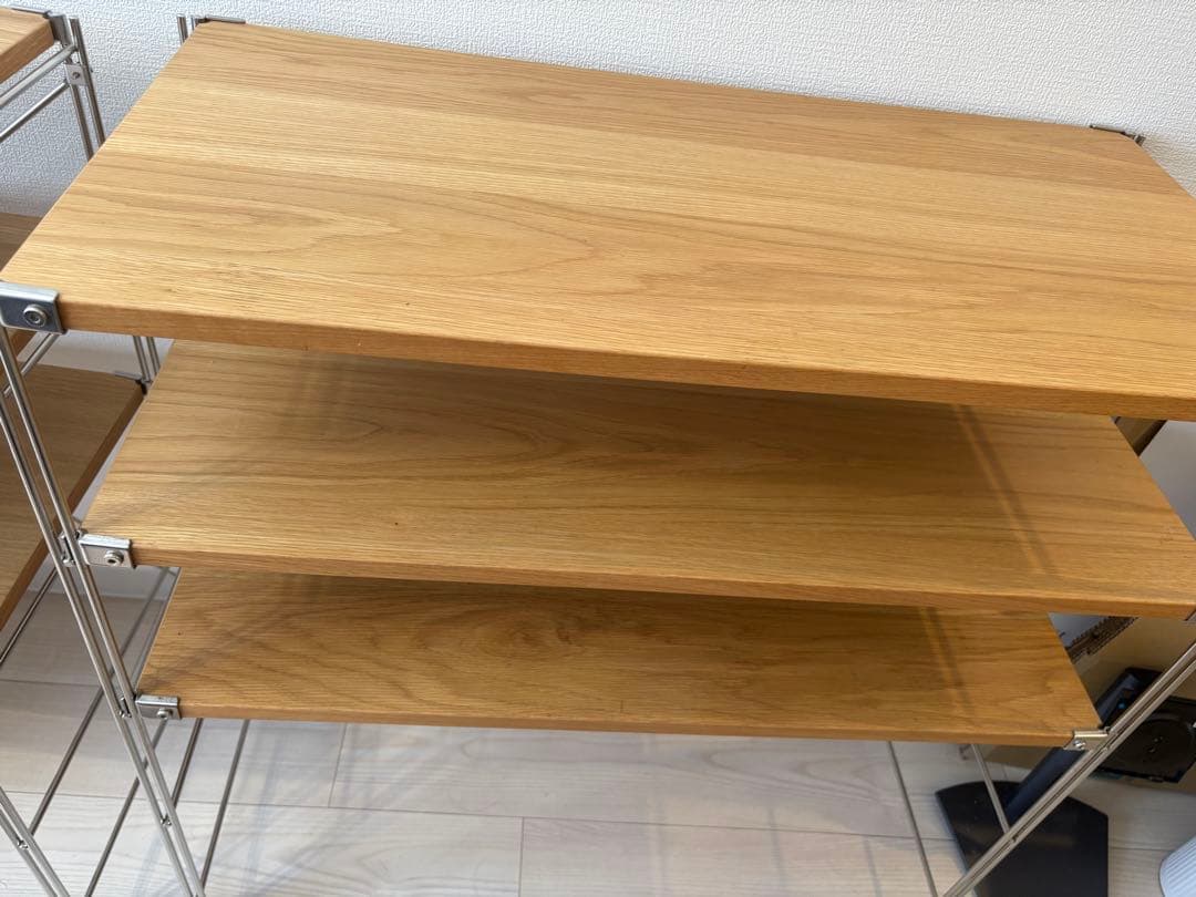 無印良品 ステンレスユニットシェルフ オーク材棚セット ワイド 小