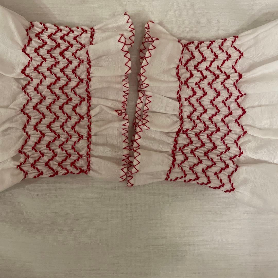【スイス製】Tramo 刺繍 長袖 ブラウス ホワイト