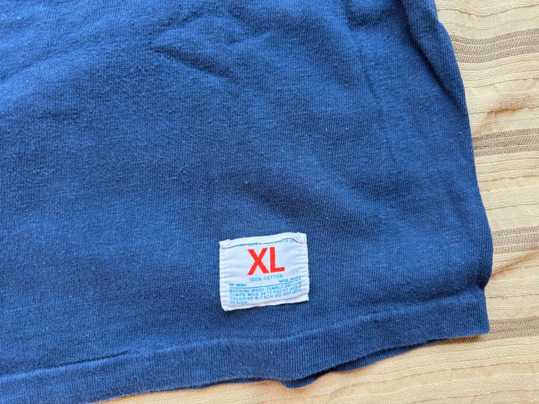 70年代 チャンピオンU.N.C. フットボールシャツ XL ネイビー