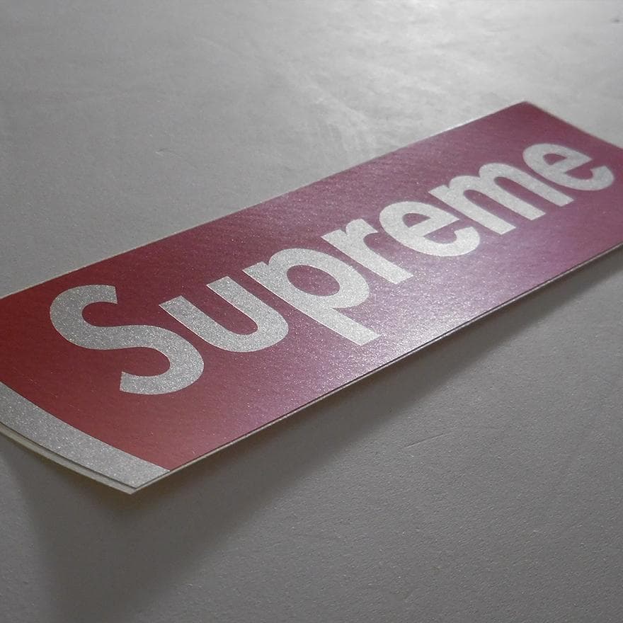 Supreme 激レア カーボン ステッカー レッド