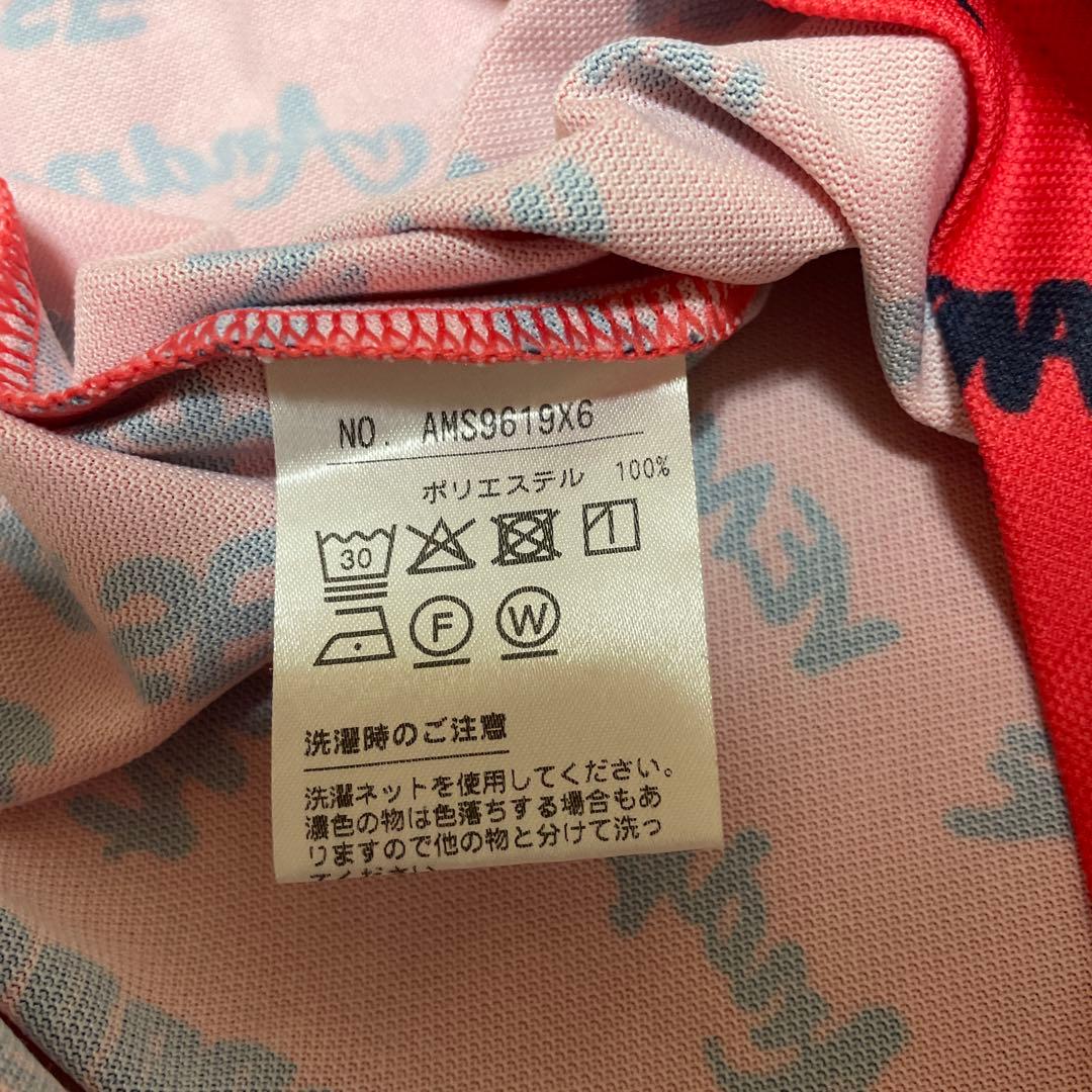 美品 and per se アンパスィ ポロシャツ メンズ L 総柄 レッド系