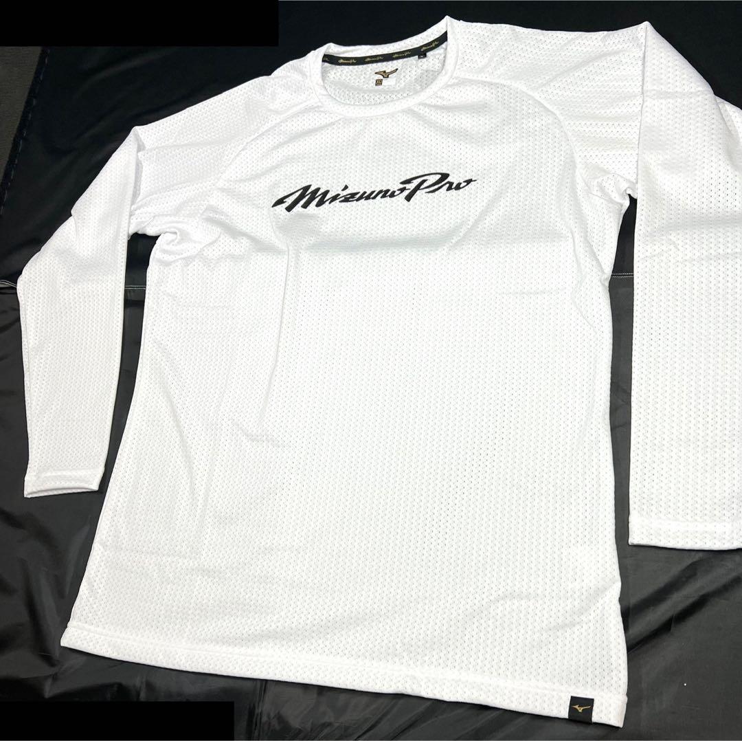 【ミズノプロ】 KUGEKI ロングTシャツ ホワイト XO 12JABT76