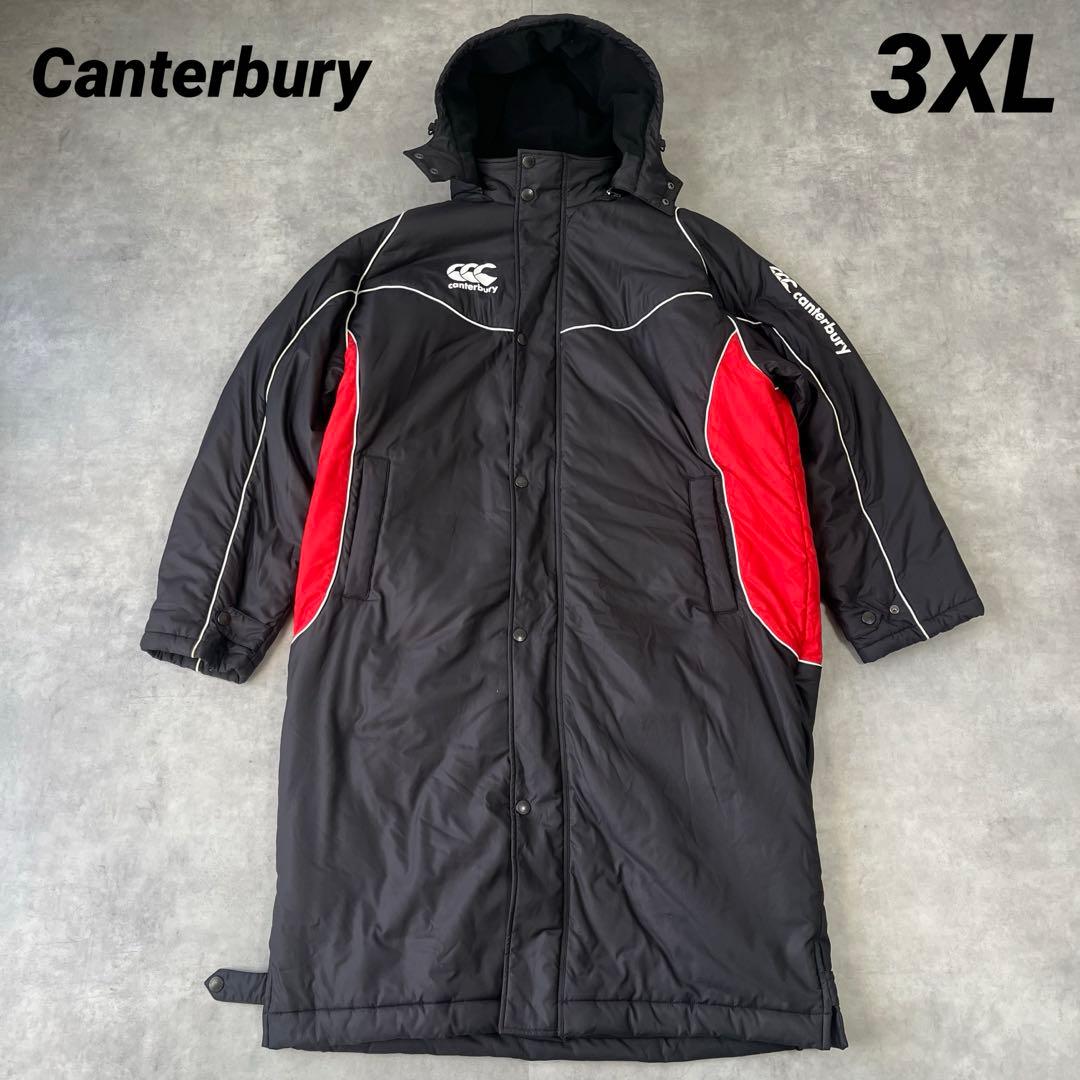 【美品】Canterbury 中綿ベンチコート3XL フード着脱可　スポーツ観戦