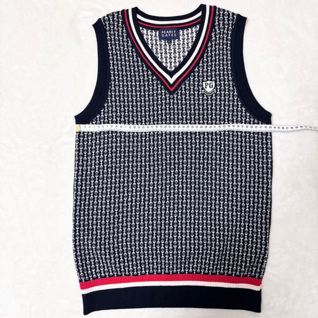 【未使用品】PEARLY GATES　パーリーゲイツ　ウール ニットベスト　総柄