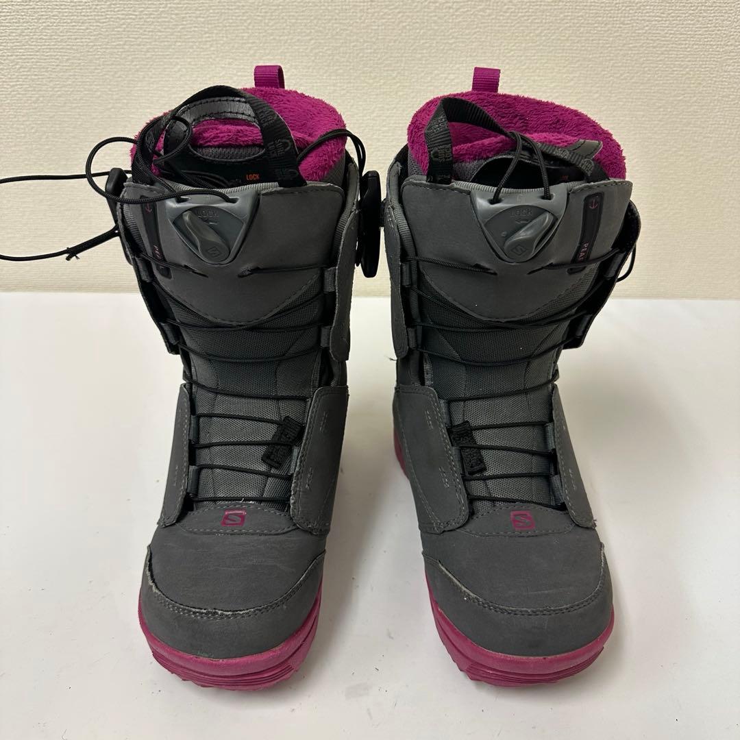 SALOMON スノーボードブーツ グレー/ピンク　22.5cm