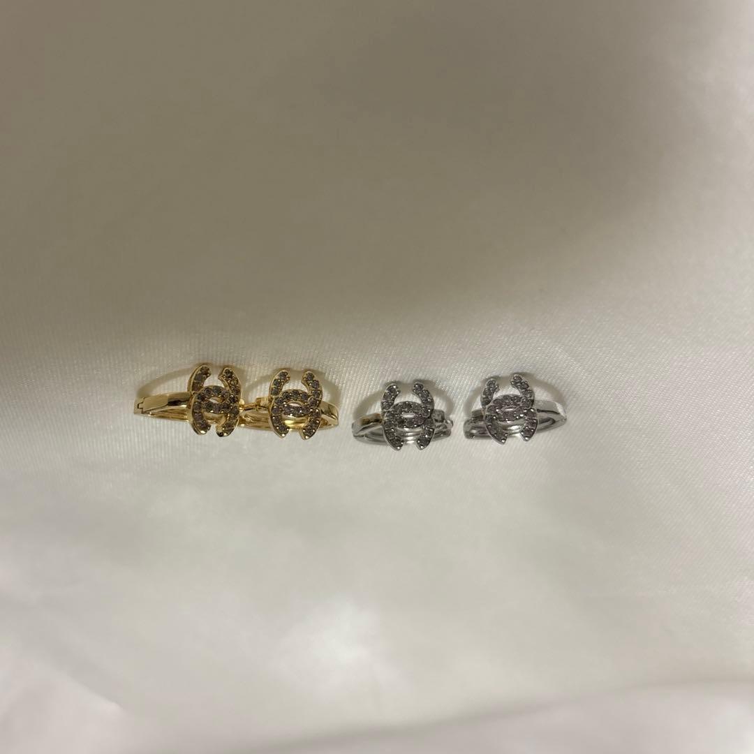 ロゴデザイン ピアス ゴールド シルバーセット　メッセージカード付き
