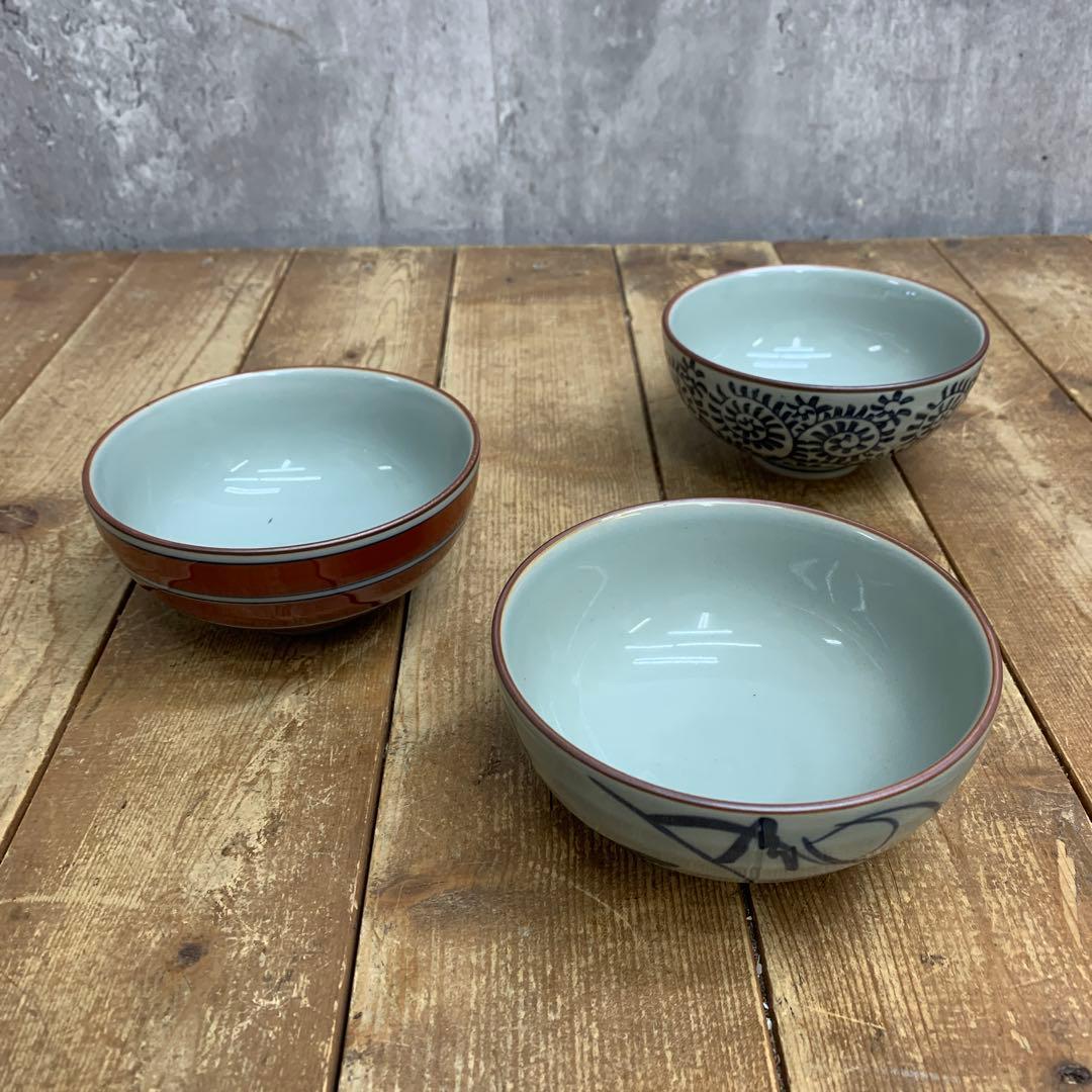 D-5 【未使用】和食器 お茶碗 5客セット 絵変わり 伝統文様 飯碗 陶器 時