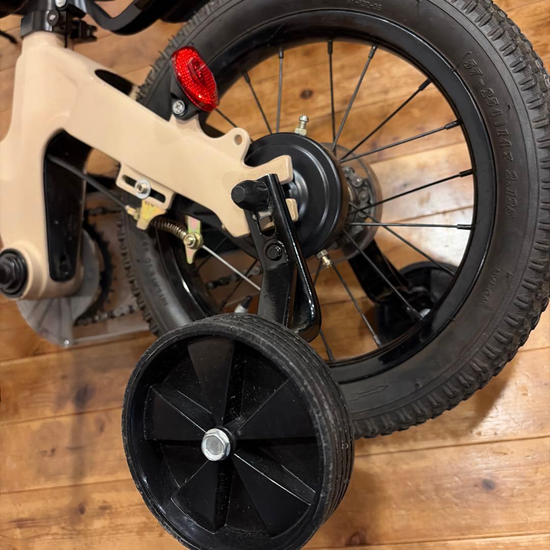 Ravi キッズ自転車 14インチ ベージュ 補助輪付きEizer 軽量