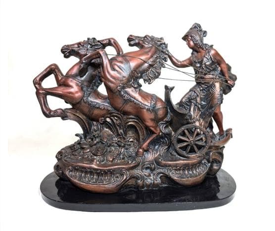 【稀少レア】双頭の馬とローマの兵士★オブジェ★展示品【特価★現品限り★送料無料】
