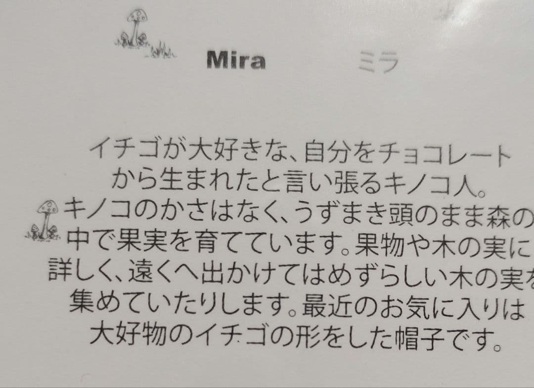 ワンダーフロッグ　キノコ人ミラ　イチゴ帽子　洋服付