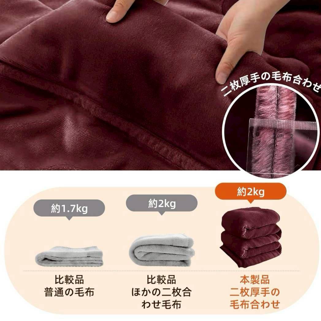 毛布　シングル　140×200　極厚　2枚合わせ　静電気防止　抗菌防ダニ
