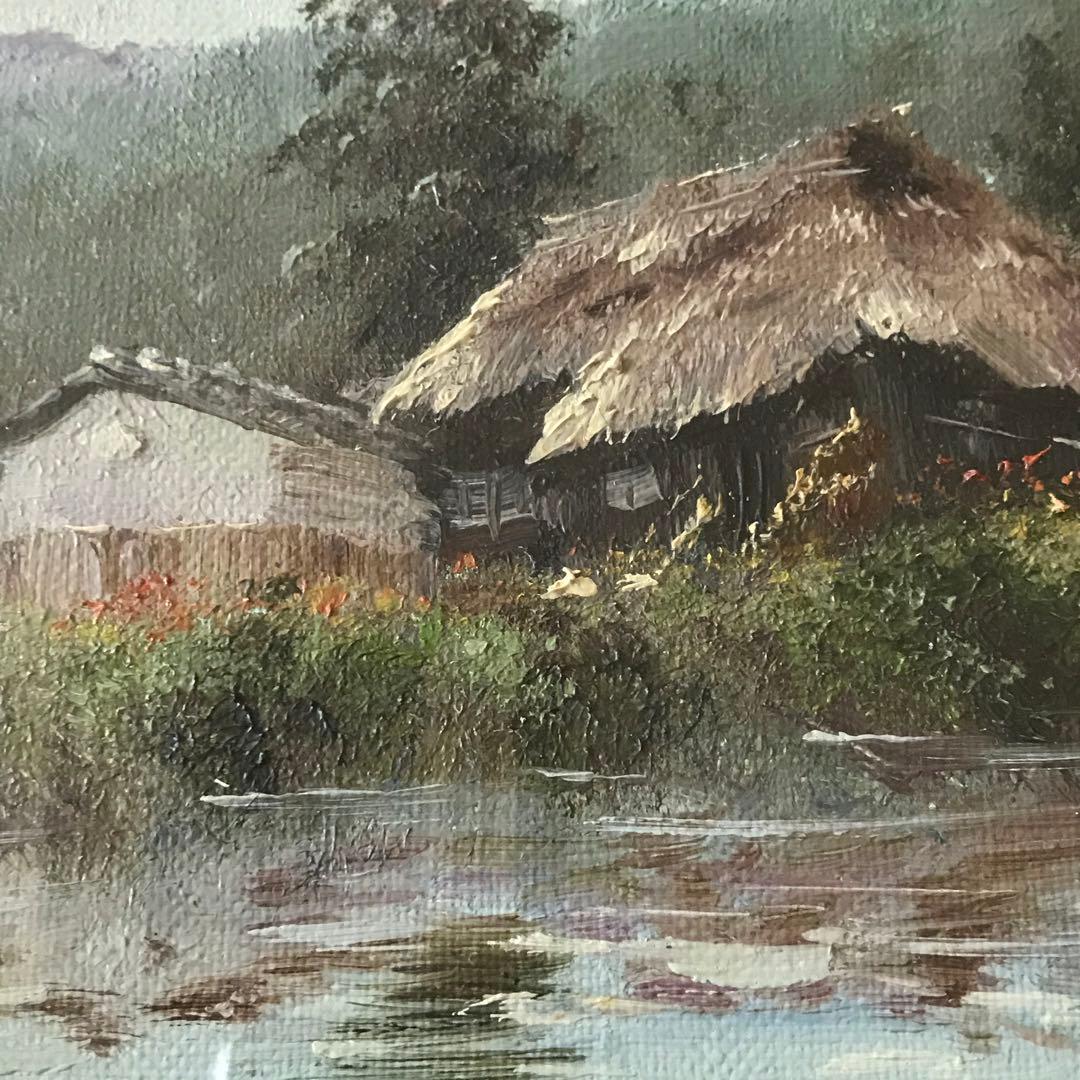 駒井敬三郎(駒井啓三郎)「土蔵と農家」油彩 SM 額装 無所属 油絵 油画 C