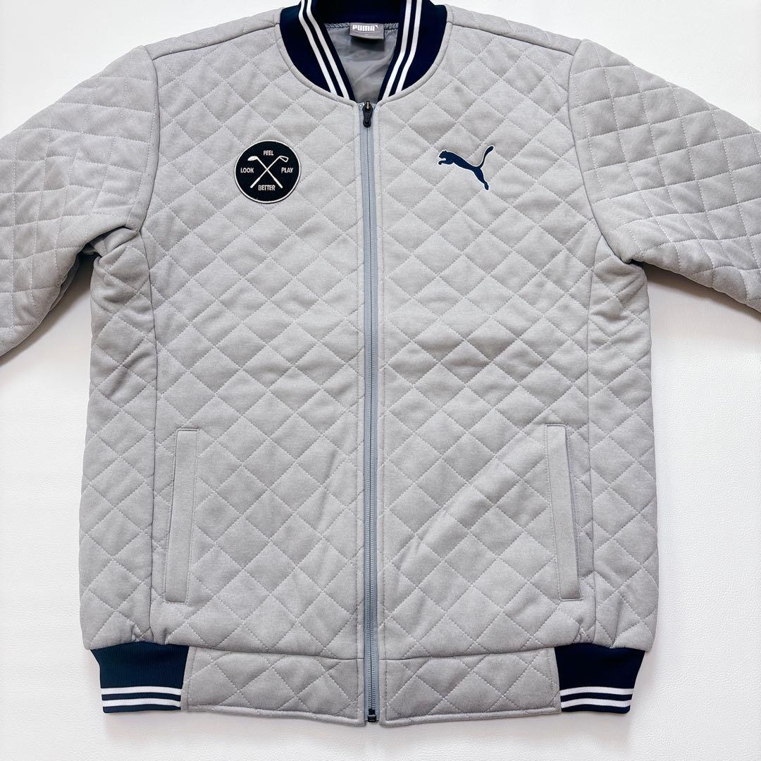 PUMA 【XLサイズ】キルティング ジャケット ブルゾン ゴルフウェア 胸ロゴ