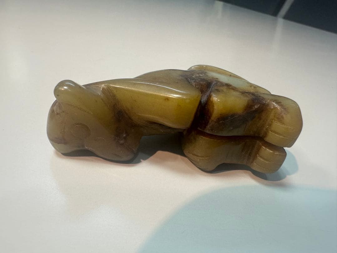中国古玩 翡翠彫刻猿 2個 古玉
