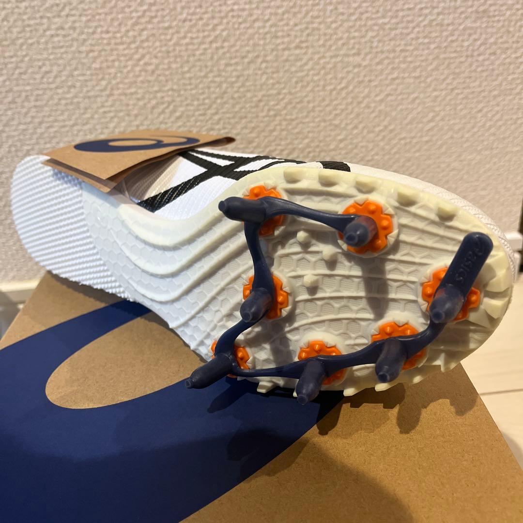 【未使用】ASICS スパイクシューズ ホワイト/ブラック　27.5cm