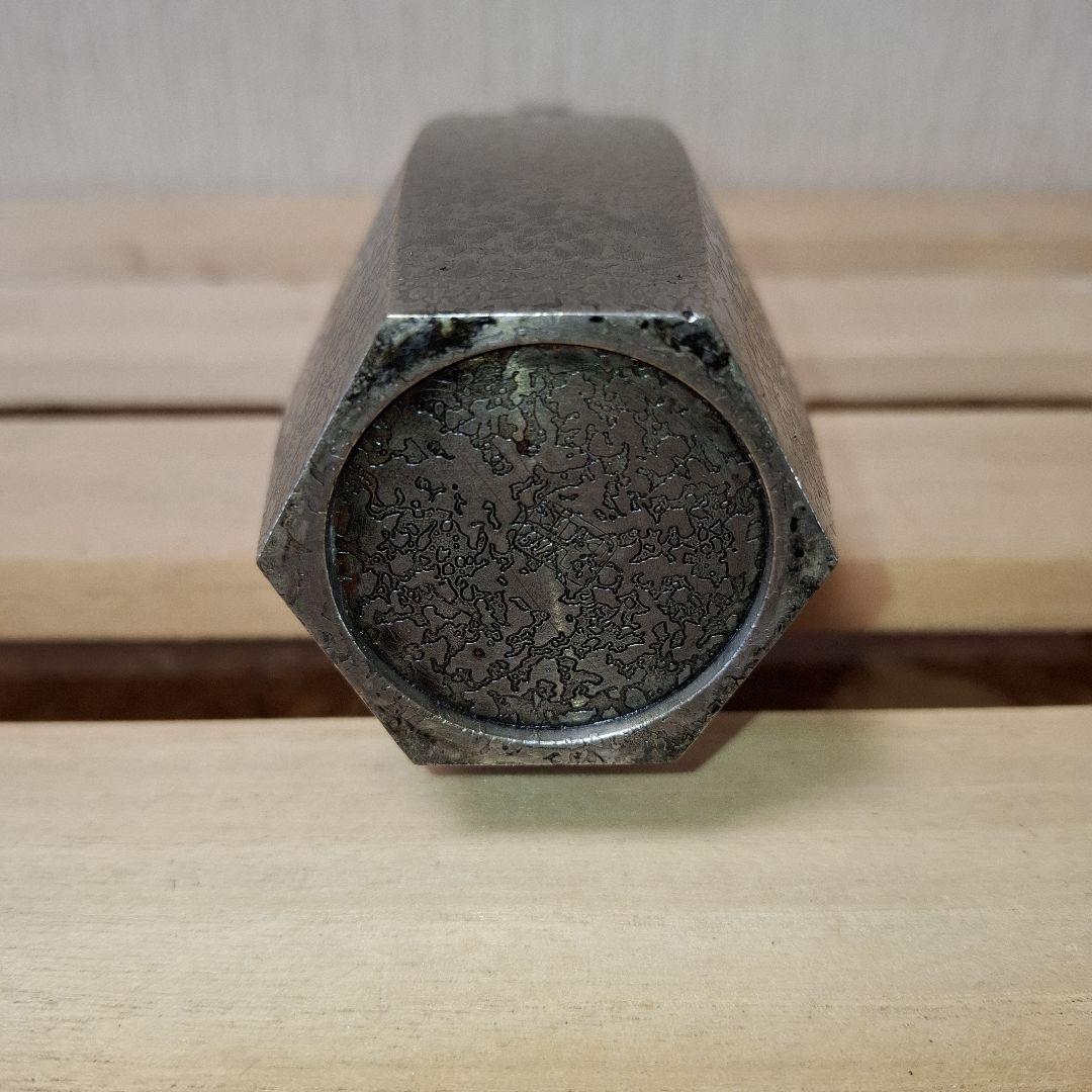 【共箱付】鋳金師 木村浄雲作 宣徳銅 六角花瓶 花生 華道具