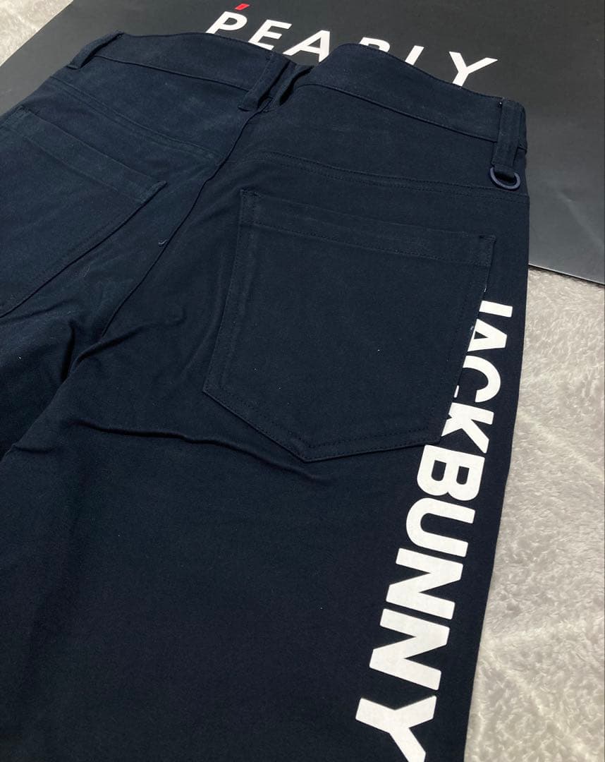 新品 パーリーゲイツ ジャックバニー 2WAYストレッチパンツ(5)サイズL/紺