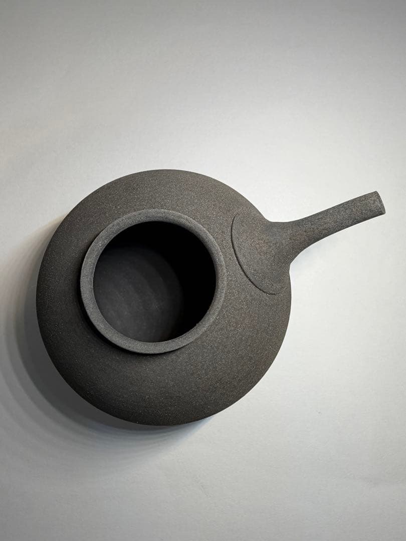 松本治幸 黑磁注器 急須 煎茶道具 茶器 茶道具 煎茶