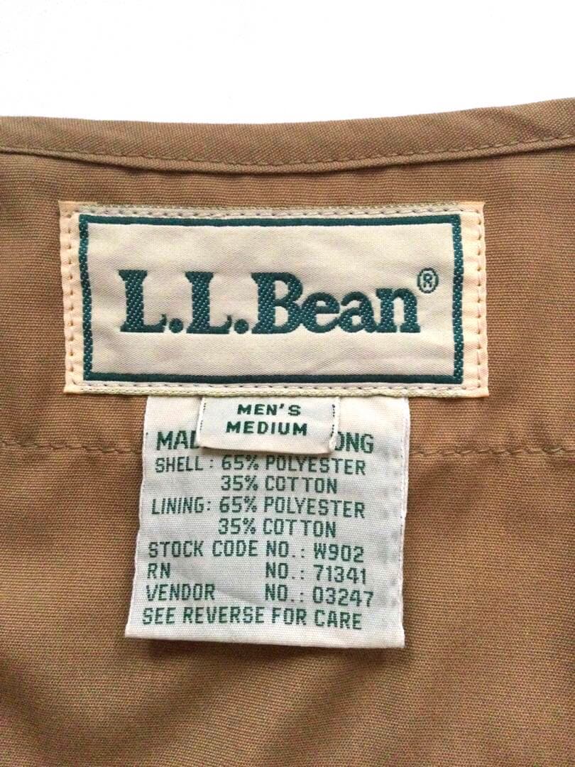 LL Bean フィッシングベスト(M)　毛針柄ワッペン付き