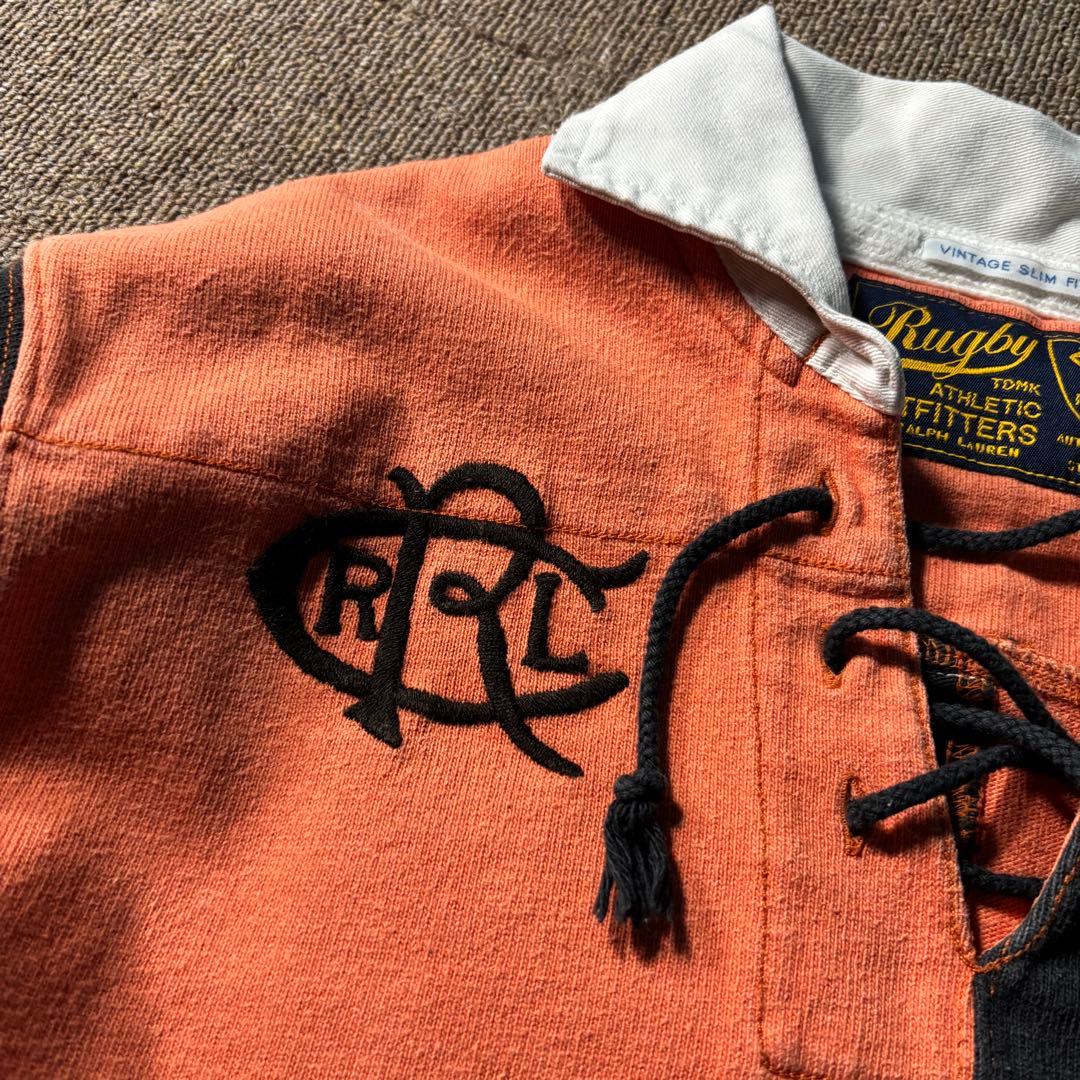 RUGBY RALPH LAUREN ボーダー ラガーシャツ レースアップ
