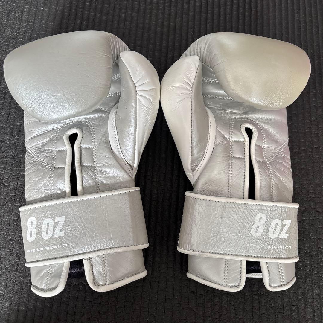 PRIZE RING 本革製ボクシンググローブ 8oz シルバー