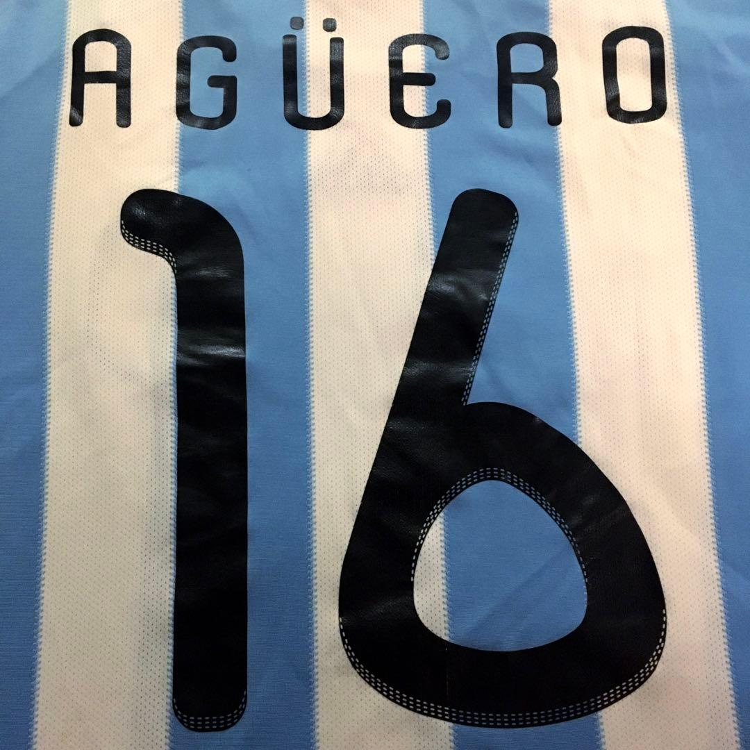 adidas　アルゼンチン代表　アグエロ　ユニフォーム　2010　南アフリカW杯