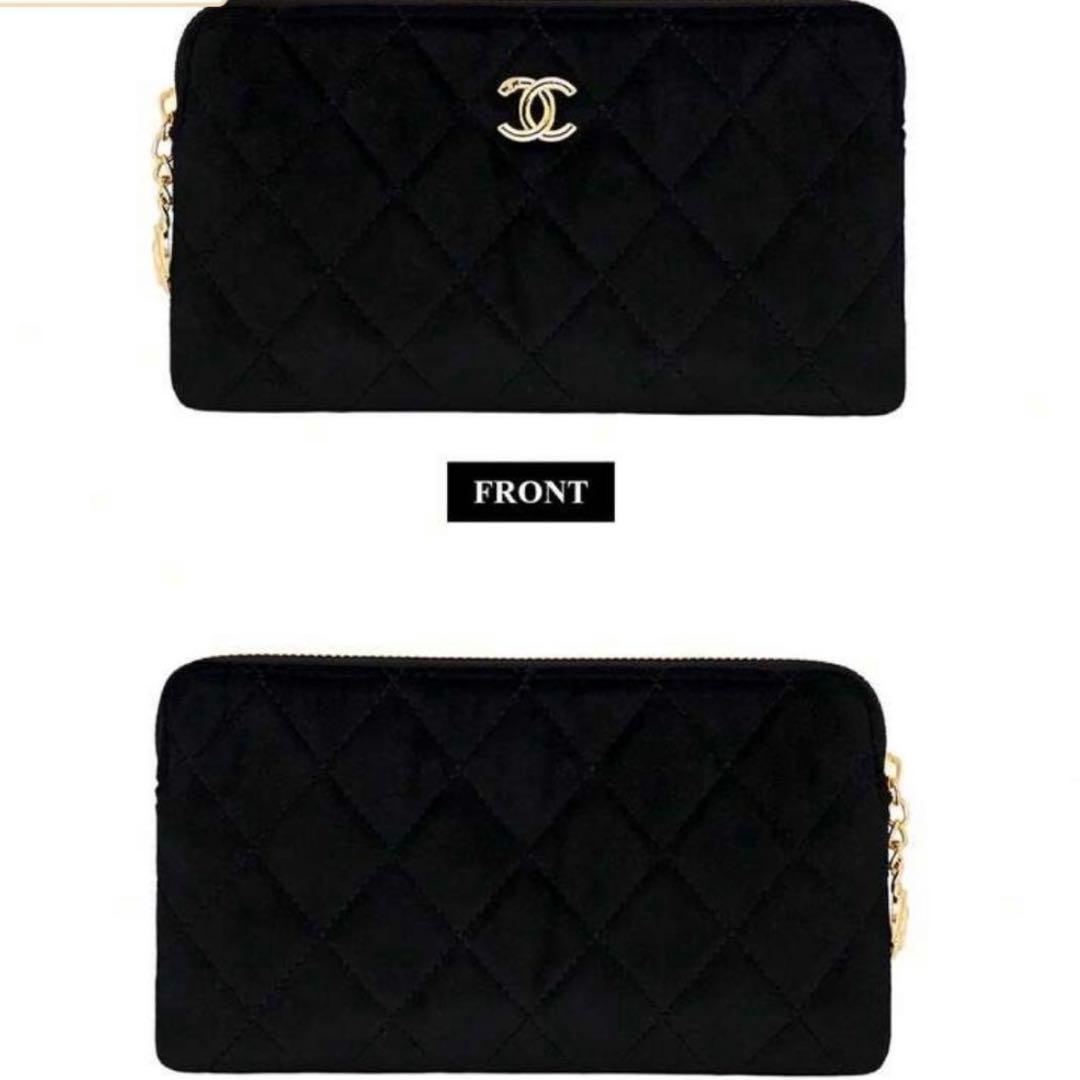 [新品]CHANELシャネル　　　　ベルベット調メイクアップポーチ　　ノベルティ