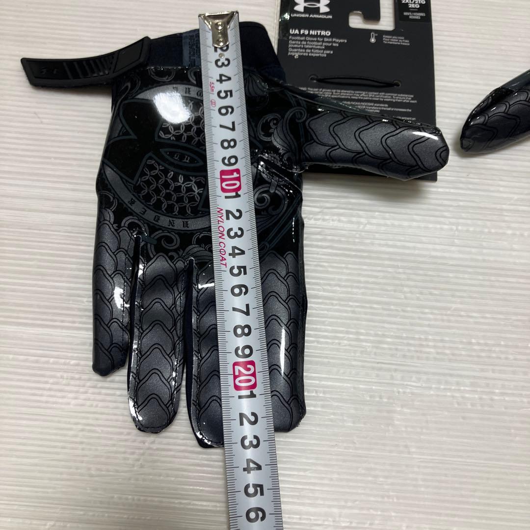 送料無料 新品 underarmour F9 NITROアメフト グローブ2XL