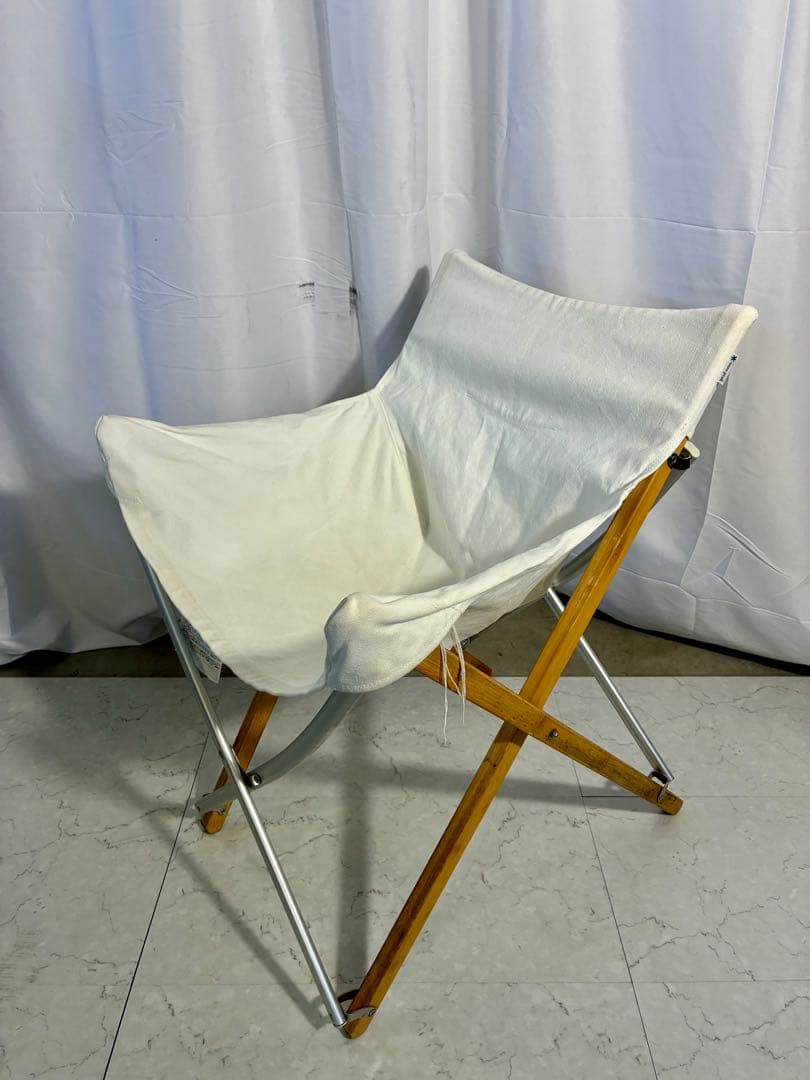 ⑤M29【現状品】 peak アウトドアチェア ホワイト　Takeチェア