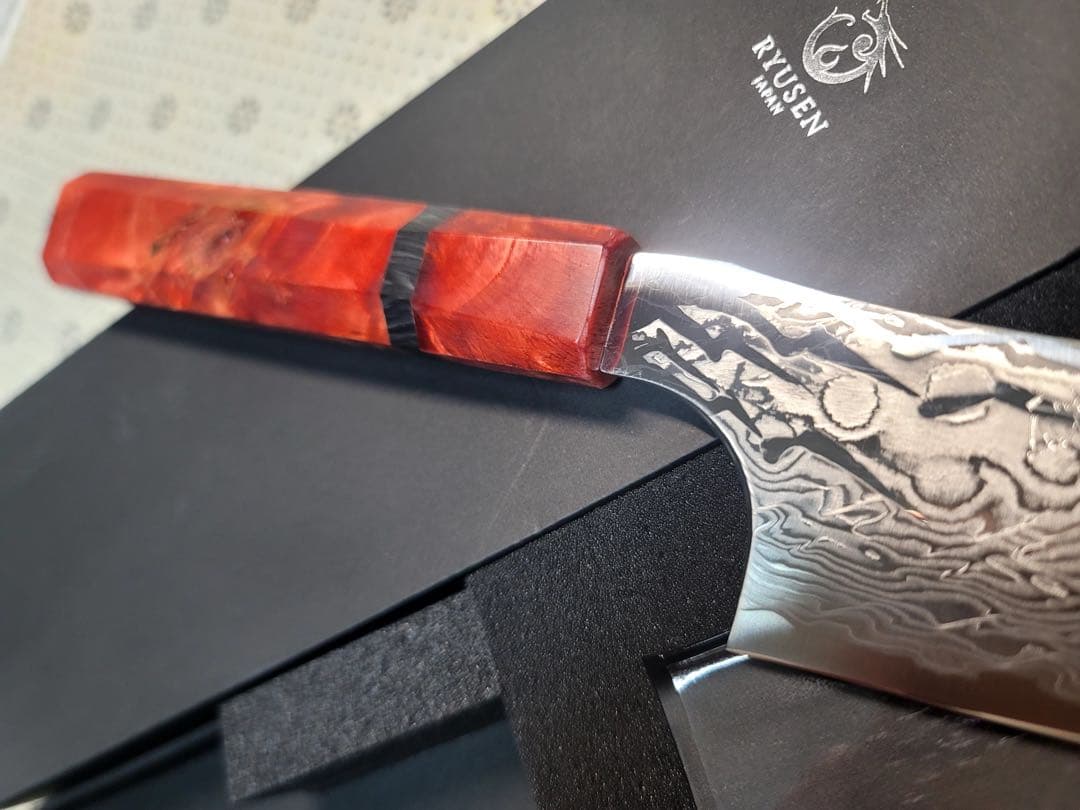 龍泉刃物　紅蓮緋龍 SPG Strix 牛刀　240