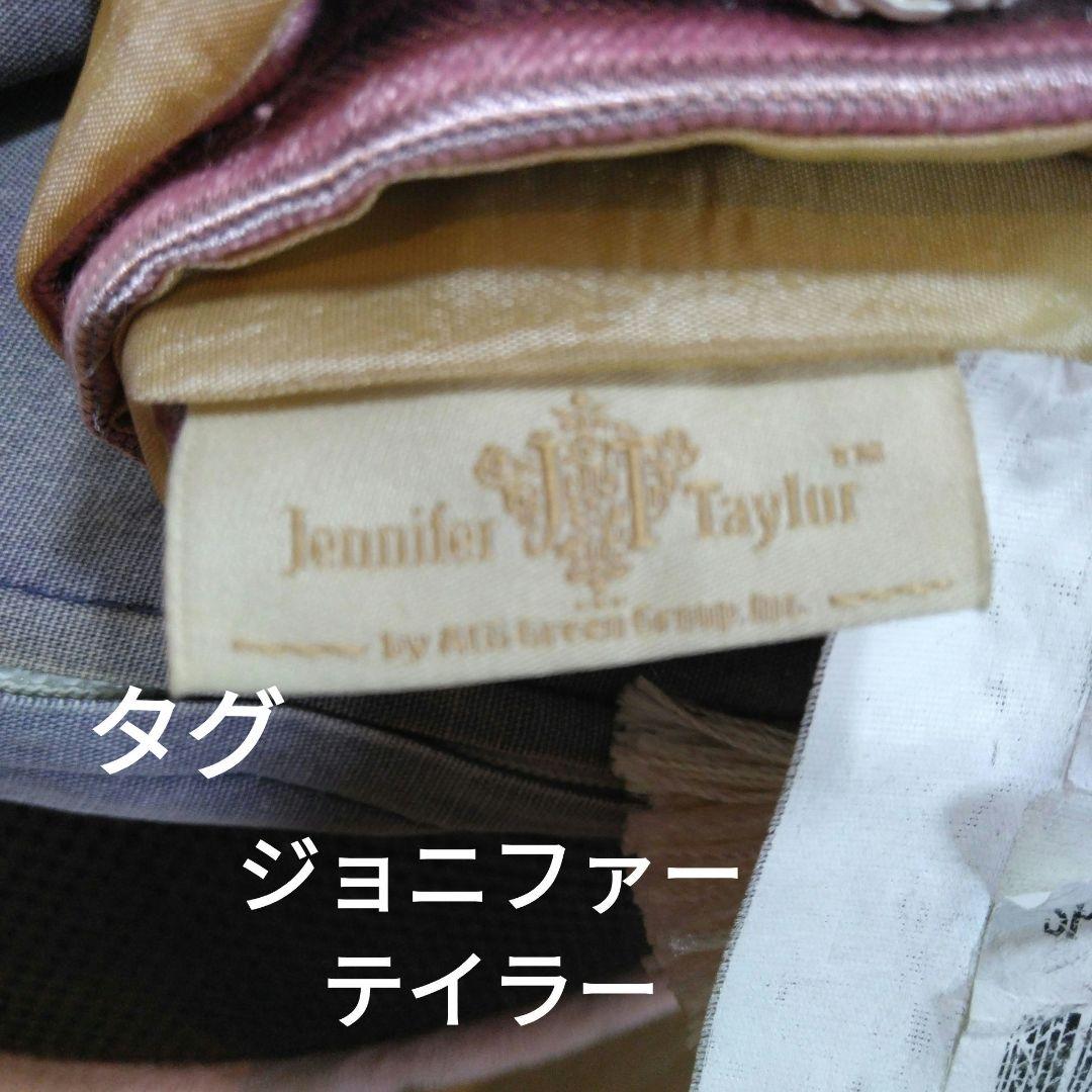レトロアメリカ製 ジェ゙ニファーテイラー サテン風 フリンジ付きテーブルランナー
