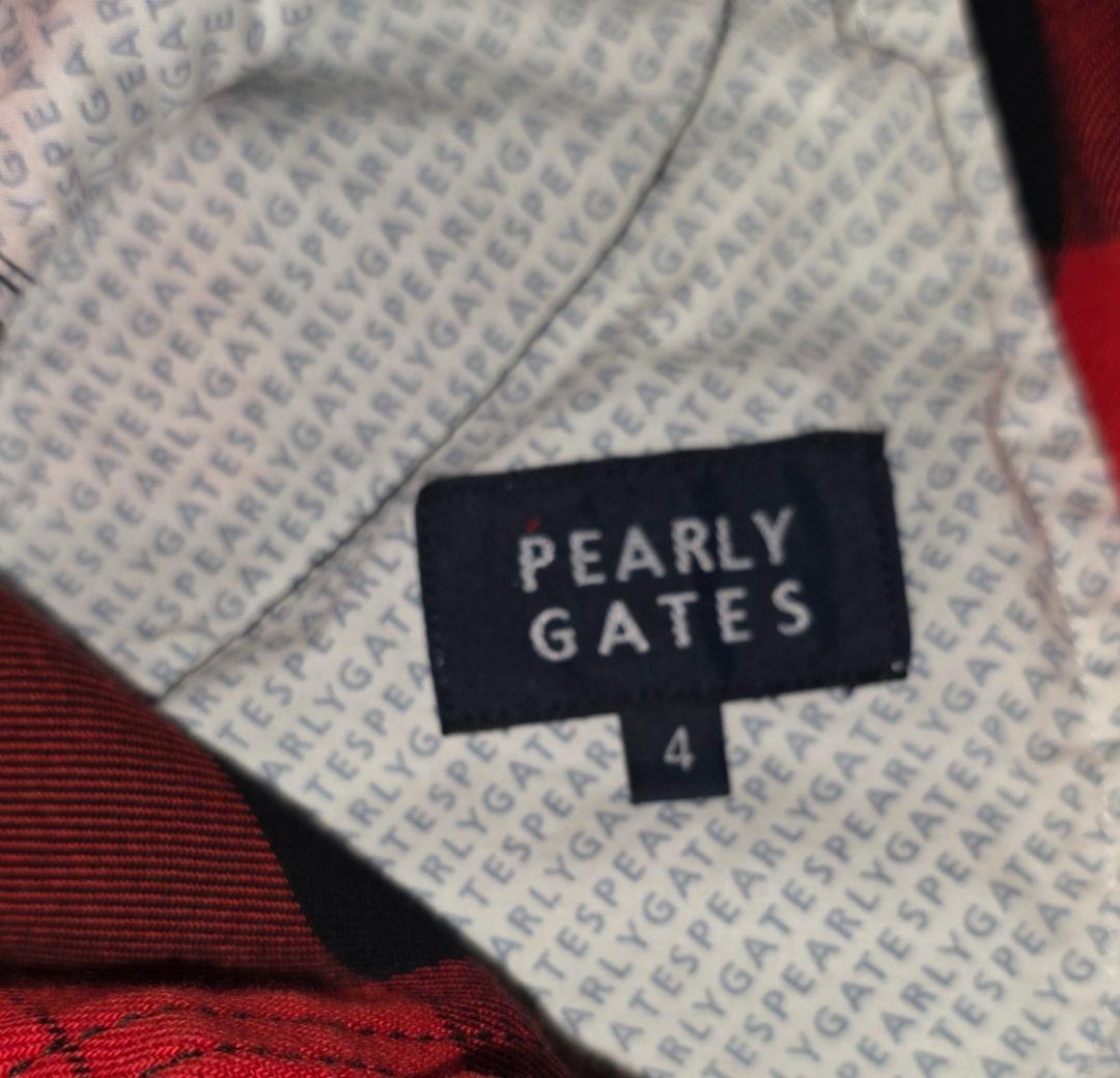 PEARLY GATES 【ストレッチ素材】赤×黒 パンツ&帽子 Size 4