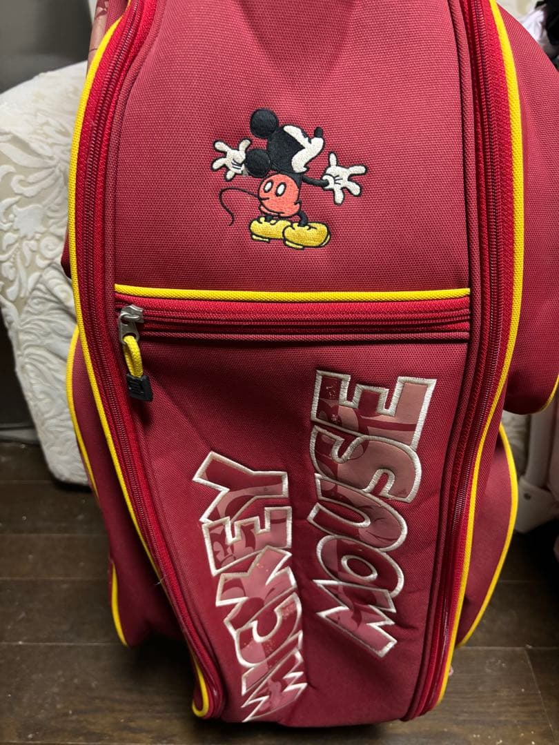 超レア★ ミッキーマウス ゴルフバッグ 赤
