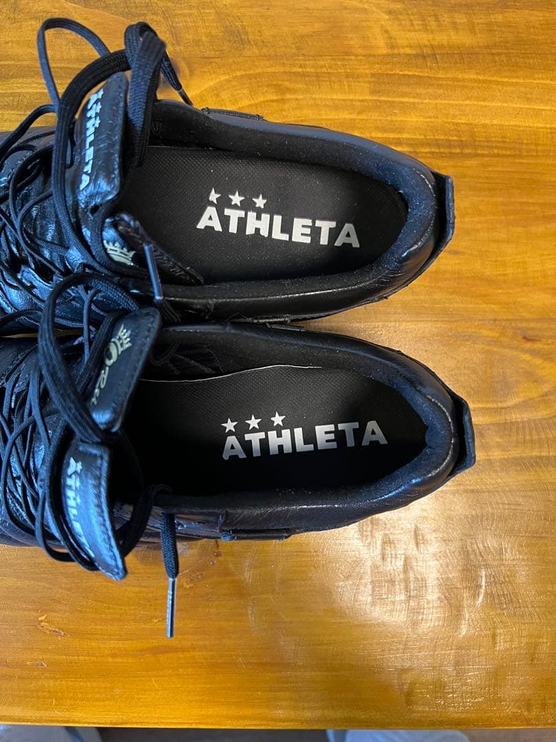 ATHLETA ブラック サッカーシューズ　牛革