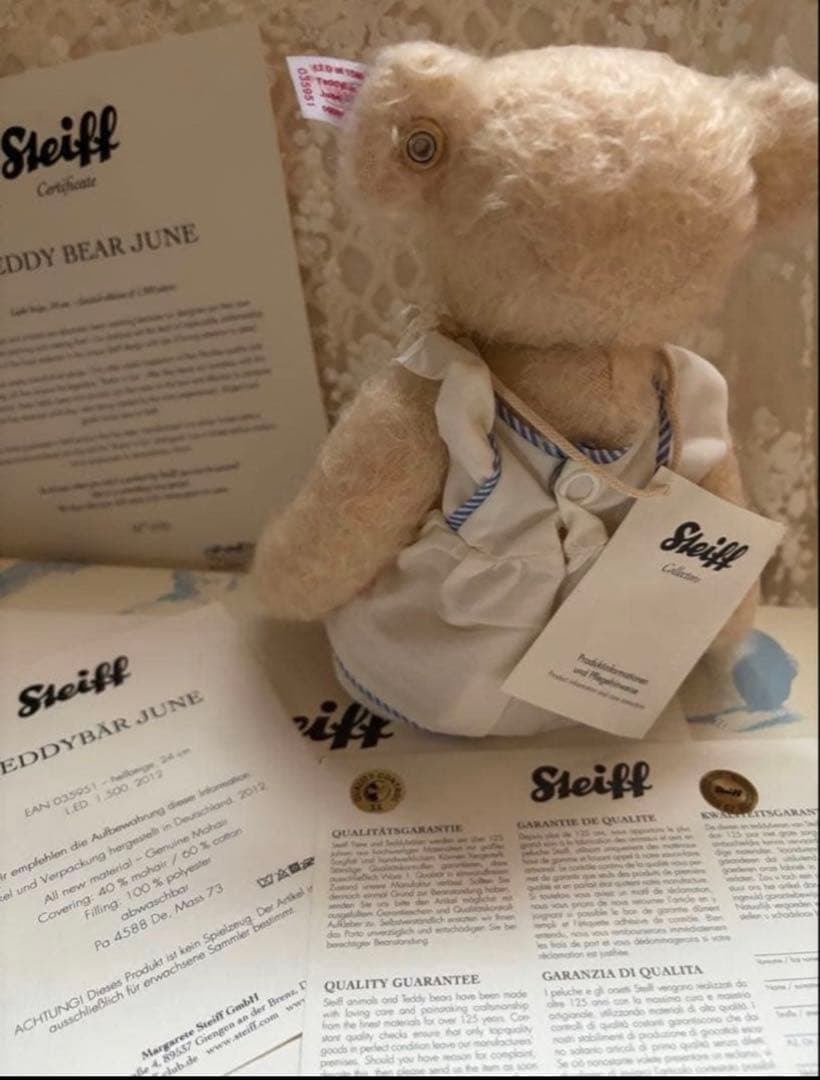☆シュタイフぬいぐるみ　サマードレス　Steiff JUNE ワンピース