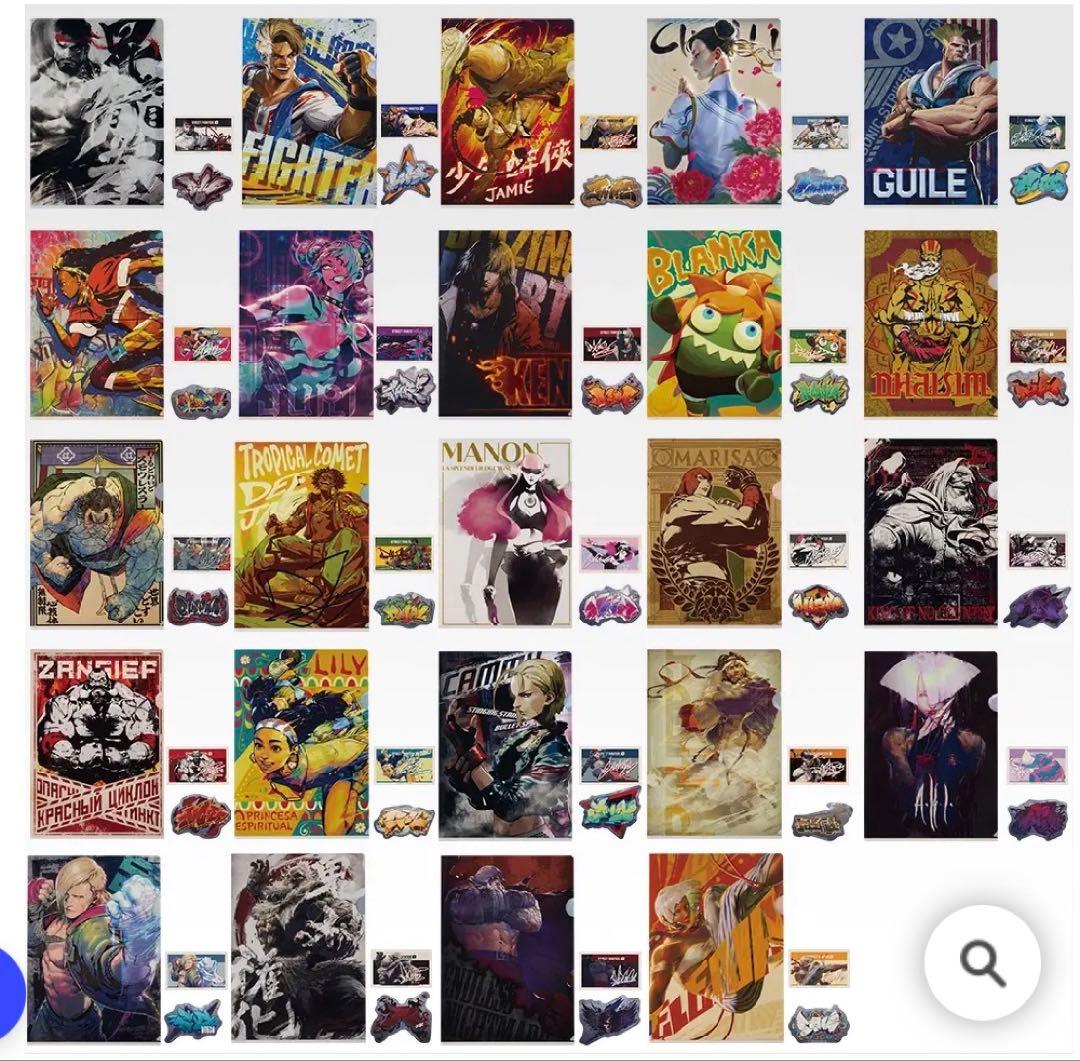 一番くじ ストリートファイター6 H賞 クリアファイル＆ステッカー 全24種類