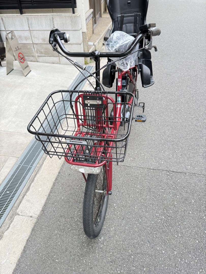 子供乗せ　パナソニック 電動アシスト自転車 赤 チャイルドシート付き