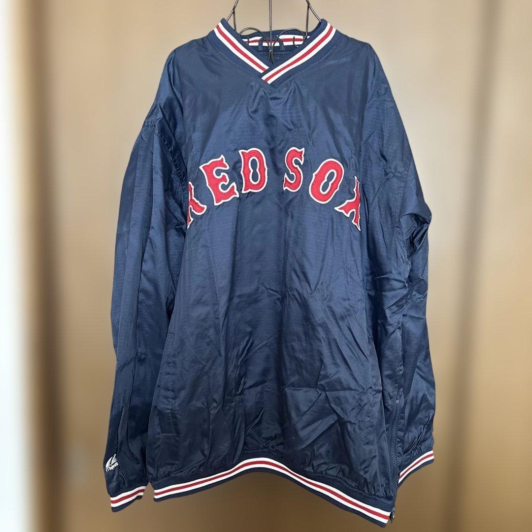 レッドソックス RED SOX ネイビー Vネックジャケット メンズおサイズXL