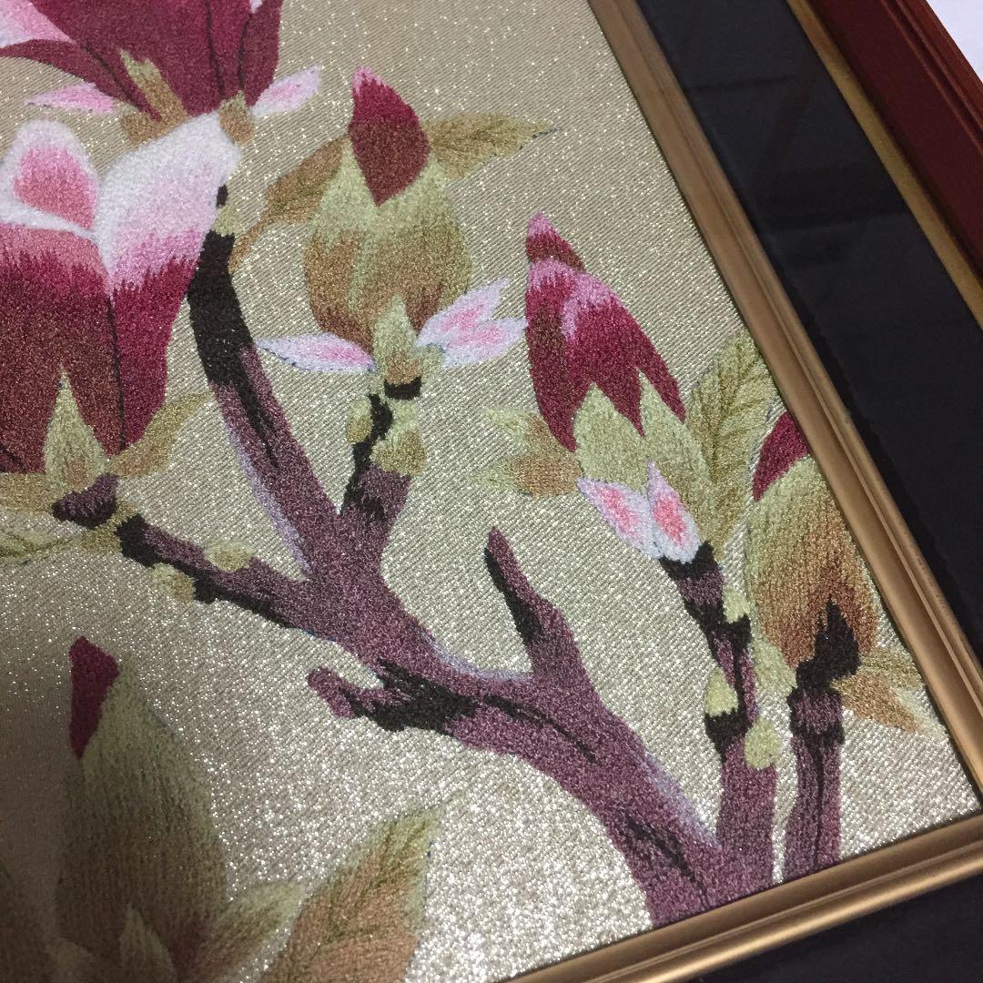 刺繍/絵画/花/絵画インテリア/額縁入
