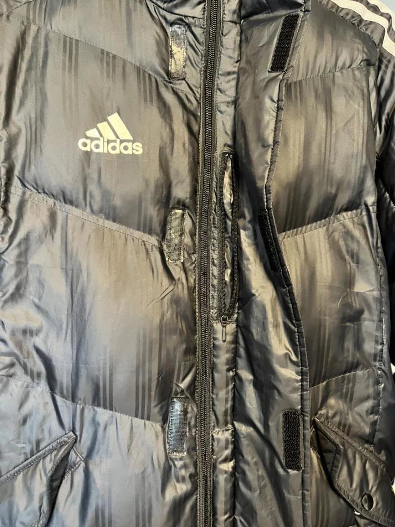 adidas フード付きベンチコート 黒　中綿