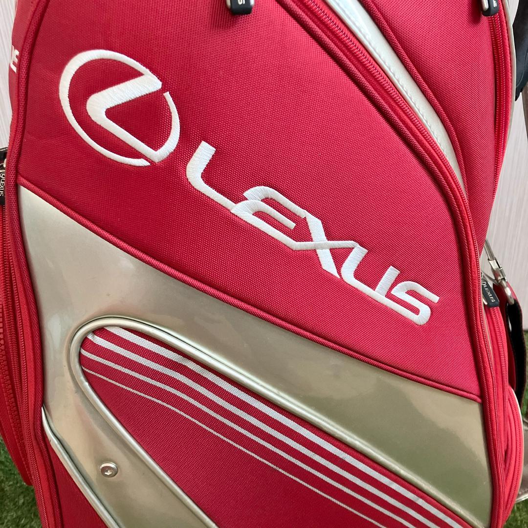 【限定品】LEXUS キャディバッグ ロゴ フード付き 6分割 レッド 高級感