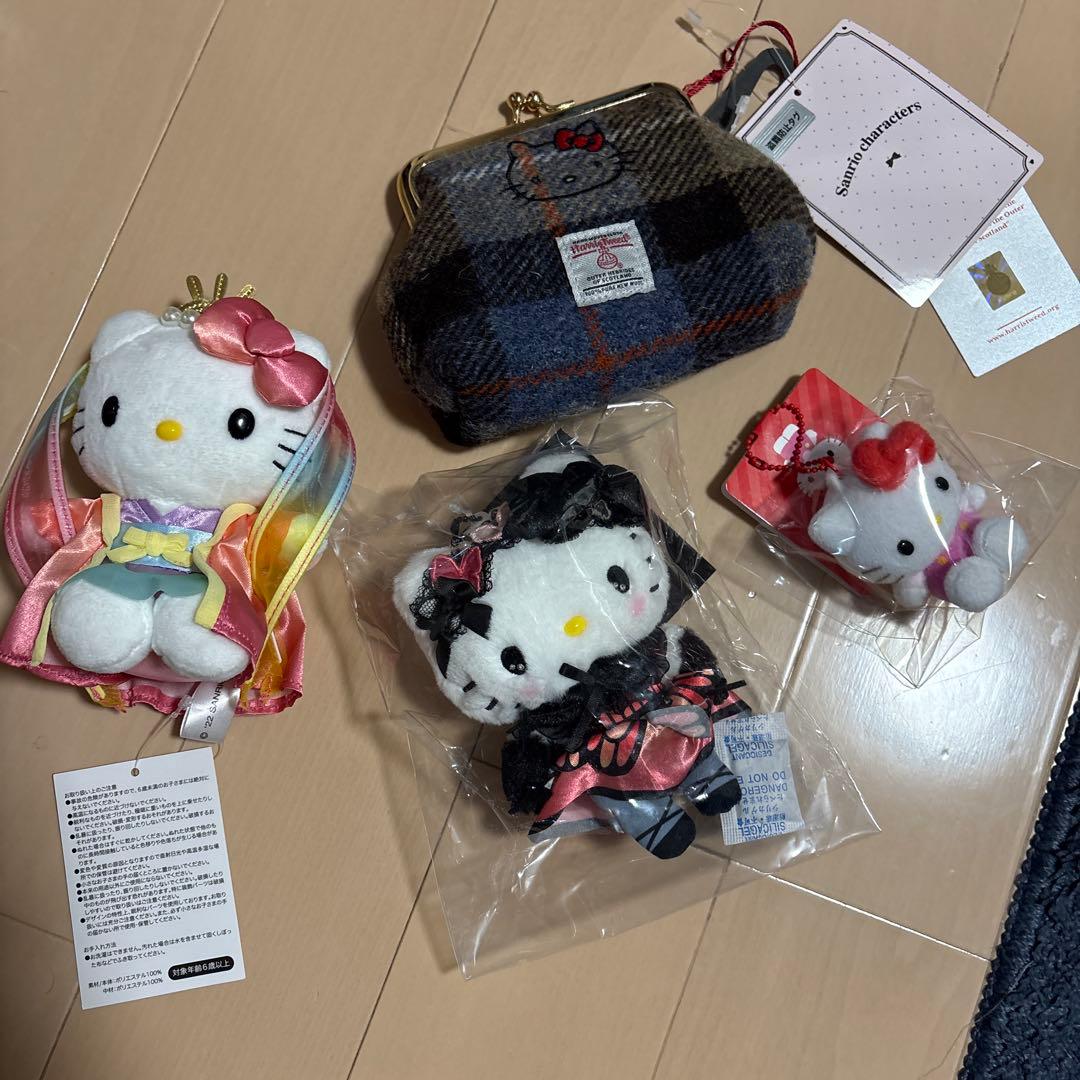 ハローキティ サンリオ ぬいぐるみ 淡路島　フロッキー　乙姫　ハリスツイード