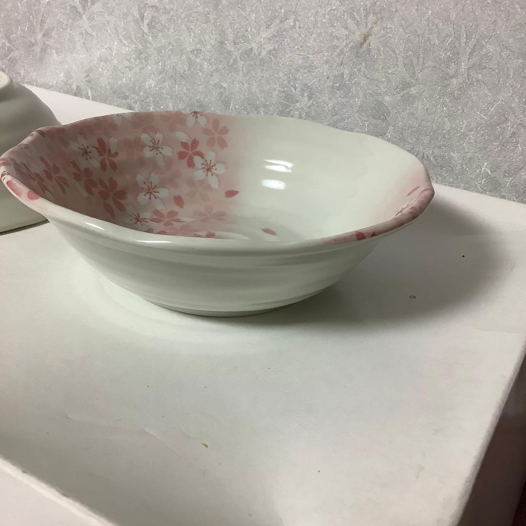 宇野千代　食器　4種10枚　昭和レトロ　取り皿　中鉢　大鉢　桜　ピンク　ブルー